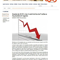 Queda de 20,8% nos investimentos de Fuses e Aquisies em agosto